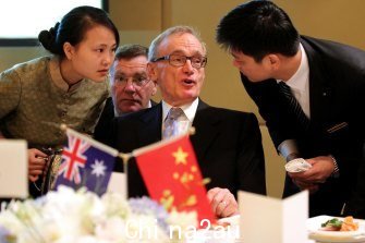 Then-foreign minister Bob Carr in Chengdu, China in 2013. 