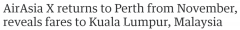 这一航空公司将重返珀斯！开启限时大促，飞亚洲这地低至$209