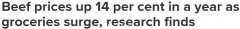 澳洲牛肉价格一年飙升14.6%！上季度食品平均涨价6.75%创历史纪录（组图）