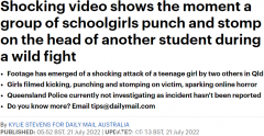 澳洲女生霸凌视频疯传！女孩被残忍殴打，头部遭疯狂踢踹（视频/组图）