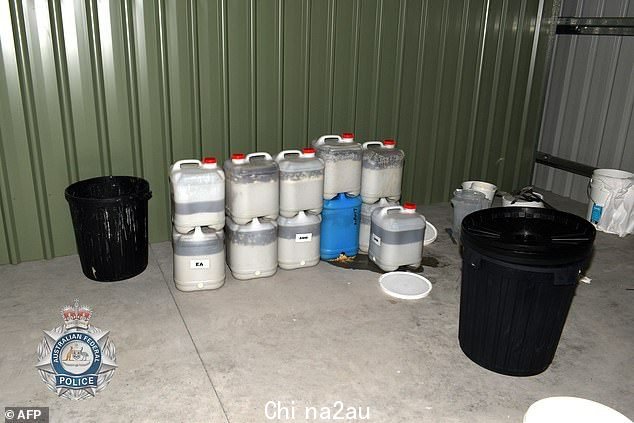 AFP photos of the rural Queensland custom cocaine factory located in Durong show what was inside the shed-like structure (above)
