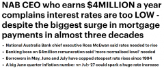 澳国民银行CEO称目前利率太低，需要上调！澳媒：他年薪$400万（组图）