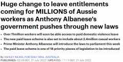 澳政府将推新法，家暴受害者可享10天带薪假！逾1100万人料受益（组图）