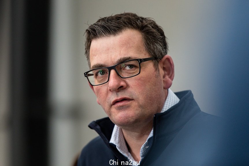 Daniel Andrews speaks to media during a press conference at Ambulance Victoria Training Centre.