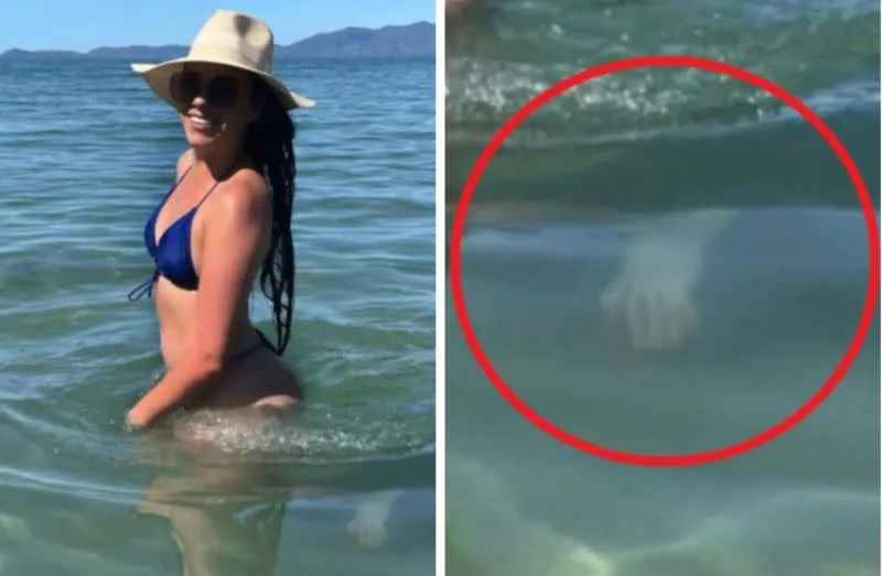 ▲20岁的澳洲少女西切特在社群媒体上PO出自己于海滩游玩时，拍到的奇怪照片，引发热议。 （图／翻摄自澳洲新闻网）
