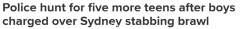 悉尼学校发生斗殴捅人事件！3人受伤已有5人被控，还有5人正在追捕中（组图）