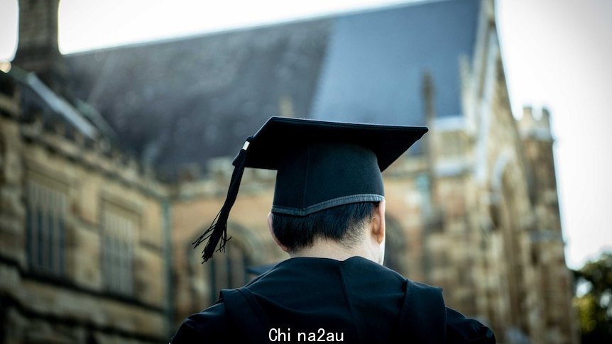 A man in graduation outfit.