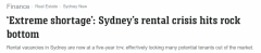 悉尼空置率降至5年最低水平，租户顶着租金压力不敢换房（图）