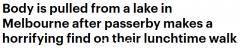 澳洲热门公园湖泊中惊现男尸！散步路人被吓坏，警方已介入调查（组图）