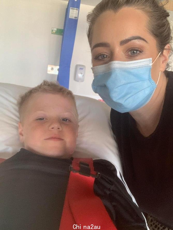 Supplied Editorial Adelaide mum Skye Enjakovik's son Marley had a plastic flower lodged
 in his throat for five years. Picture: Supplied