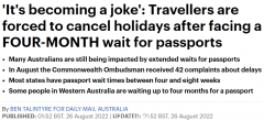 “那就是笑话！”澳女等待护照长达4个月，旅行计划被迫取消（组图）