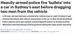 警方在悉尼街头开枪抓人！宝马车窗被射出多个弹孔（视频/组图）