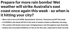 雨带绵延2000公里，澳多个州将迎暴雨！气象局发布恶劣天气警报（组图）