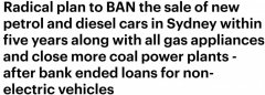 悉尼5年内停售燃油车，8年内禁用燃气具？澳智库吁政府加快减排，激进提案惹争议（组图）