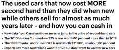 澳二手车价格暴涨超60%，部分车型比新车还贵（组图）