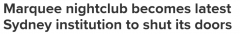 悉尼知名夜店宣布年底停业！10年老店就此谢幕，公司欲改变发展方向（组图）