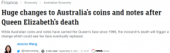 英女王去世引发一系列变化，澳洲货币也将大变样（组图）
