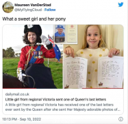 女王最后一批回信？澳洲小女孩惊喜收信感动全家（图）