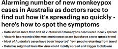 猴痘在澳迅速传播，40例本地病例感染源仍不明！当局发出警告（组图）