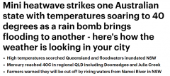 澳洲开启“冰火两重天”模式！高温雷暴齐登场，快看看你那天气如何？（组图）