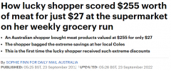 羡慕！澳女网上秀Coles购物战果，$27买了$255的货，只因去对了时间（组图）