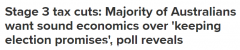民调：超4成澳人支持工党抛弃“第三阶段减税计划”，调整经济政策更重要（组图）