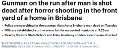 注意！澳洲凌晨突发枪击案，一人在家中弹身亡，枪手在逃（组图）