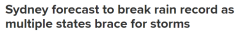 澳洲多地将迎风暴及洪水！悉尼降雨量或打破纪录，成为164年来最潮湿的一年（组图）