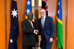 所罗门群岛总理短暂访澳 再次承诺不允许外国在所设军事基地（图）