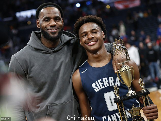 紧密联系:勒布朗与布朗尼于 2019 年 12 月在俄亥俄州合影