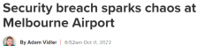 墨尔本机场有人“闯祸”，部分航班延误，数千旅客被迫重新安检（视频/组图）