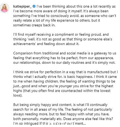 Katie Piper 分享了 Instagram 帖子当攻击者逃离当局时,关于自我价值和幸福的重要性