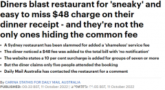 “荒唐！”悉尼食客被收“强制”服务费，网上发帖抱怨，网友这么说（组图 ）