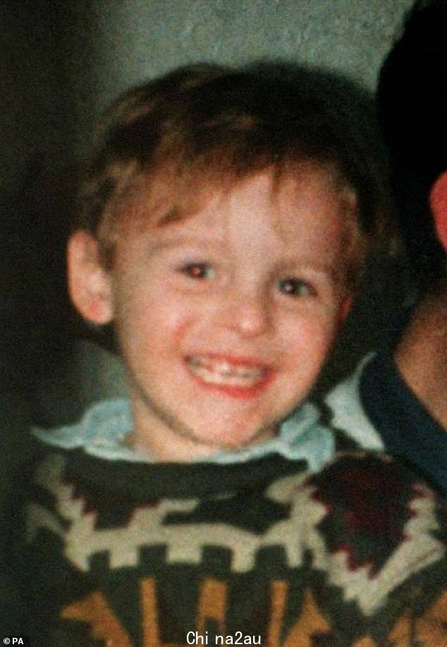 James Bulger,两岁,1993 年在利物浦布特尔地区失踪后被发现死亡