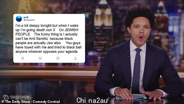 最新消息:38 岁的 Trevor Noah 在周二的 The Daily Sho 上撕毁了 45 岁的 Kanye West w 在周末跟随 West 的反犹长篇大论