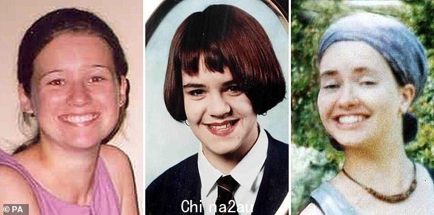 他确认的受害者是(从左到右)Angelika Kluk、Vicky Hamilton 和 Dinah McNicol
