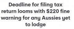 注意！澳洲报税截止日将近，逾期不报最高可罚$1100（图）