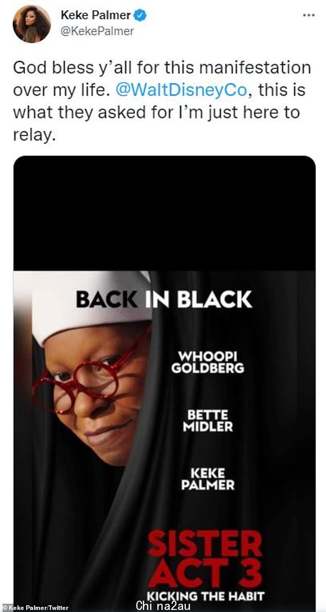 '这就是他们要求的':Palmer 将在 Tim Federle 的《Sister Act 3: Kicking the Habit》中与 EGOT 冠军 Whoopi Goldberg 对峙,最终将在 Disney+ 上播放