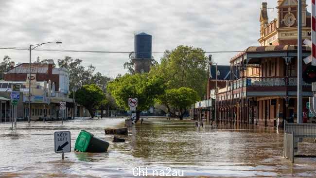 罗切斯特镇被坎帕河水淹没斯佩河。图片：NCA Newswire/Jason Edwards