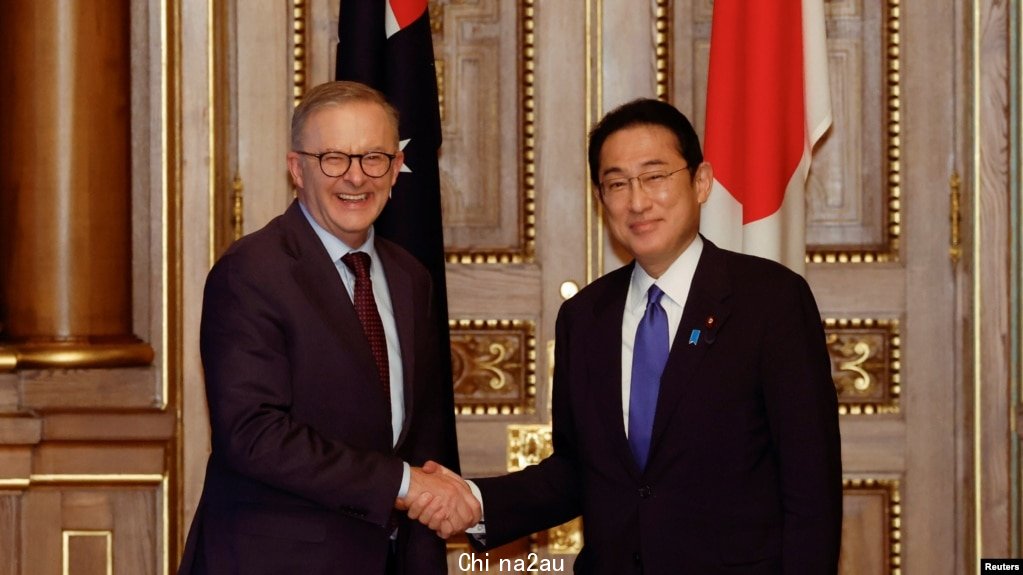 日本首相岸田文雄2022年5月与澳大利亚总理阿尔巴尼斯会面。（路透社）