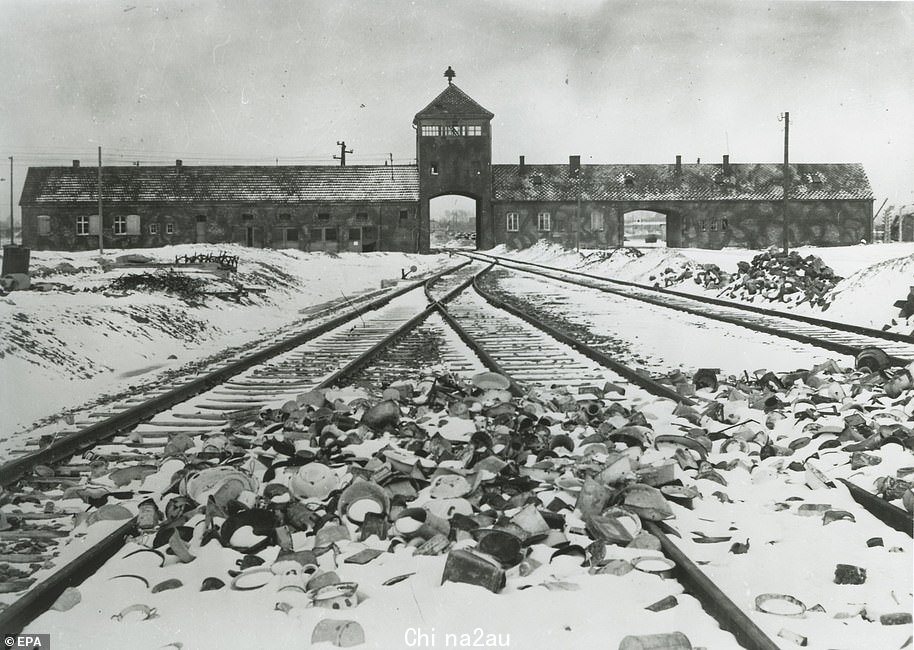 奥斯威辛集中营,照片摄于 1945 年,在大约 110 万人在纳粹灭绝营被杀害后被苏联军队解放