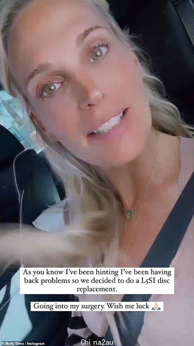 更新:女演员兼模特 Molly Sims 周四向她的粉丝们提供了健康更新,透露她正在接受背部手术