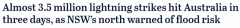 澳洲3天内遭受350万次雷击！新州连发98个洪水预警，悉尼将出现雷暴天气（组图）