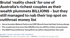 全澳青年富豪榜出炉，百位富人总财富达$300亿！米兰达·可儿领衔娱乐领域（组图）
