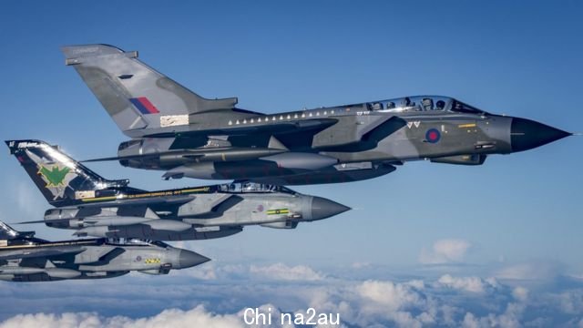 三架英国皇家空军狂风式战斗机在北海上空飞行（23/1/2019）