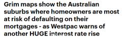 澳洲房贷拖欠地图公布，悉尼西南部成“重灾区”！房价下跌，利率猛涨，还贷者压力山大（组图）