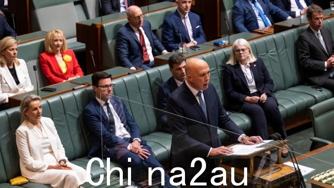 反对党领袖 Peter Dutton 在 Parli 发表预算答复演讲周四晚上修改。图片：Martin Ollman/Getty Images