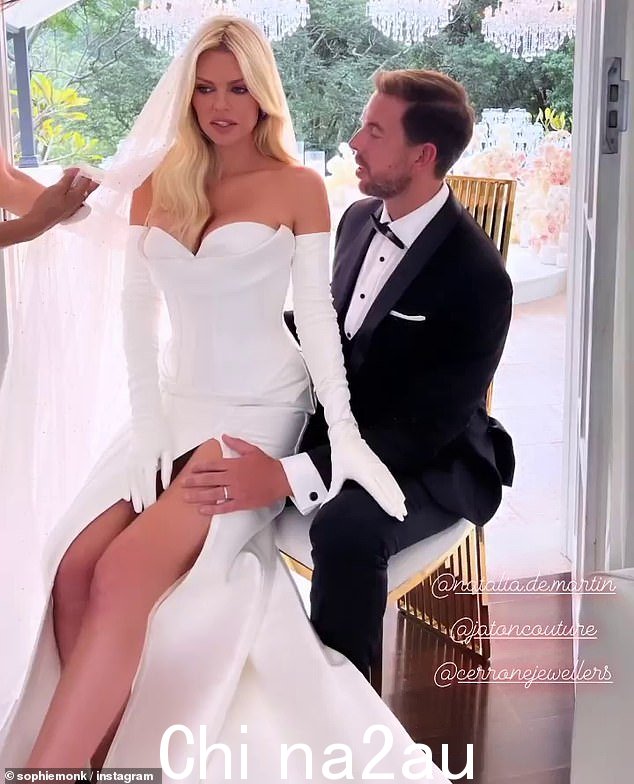 Sophie 在今年早些时候与长期交往的男友 Joshua Gross(右)结婚时,有自己的故事书结束了