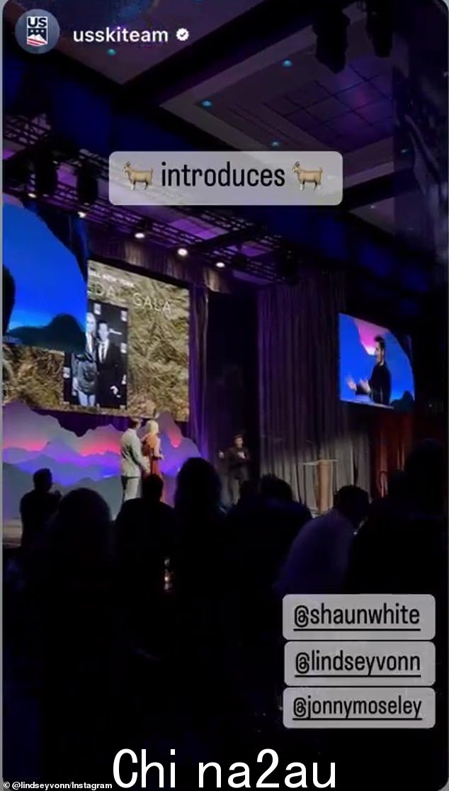 Presenter: Lindsey 在晚会上向她的 36 岁奥运选手 Shaun White 颁发终身成就奖