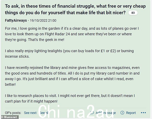 在育儿论坛 Mumsnet 上发帖,一位被认为来自英国的匿名用户说她走进她的花园看飞机飞过她的房子,然后她试图用 Flight Radar 24